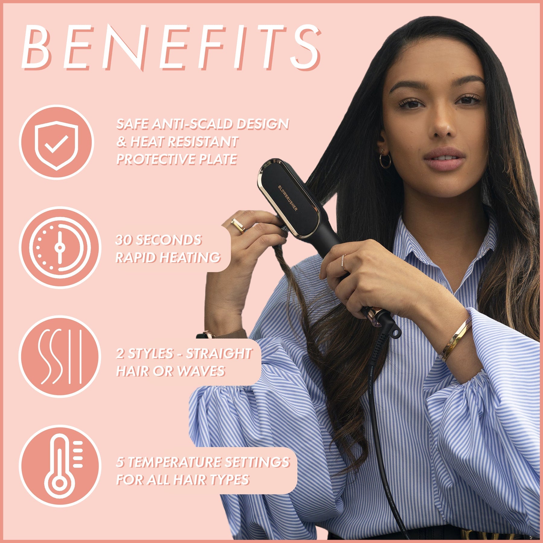 BLOWBRUSHER ELITE HAIR STRAIGHTENER BRUSH